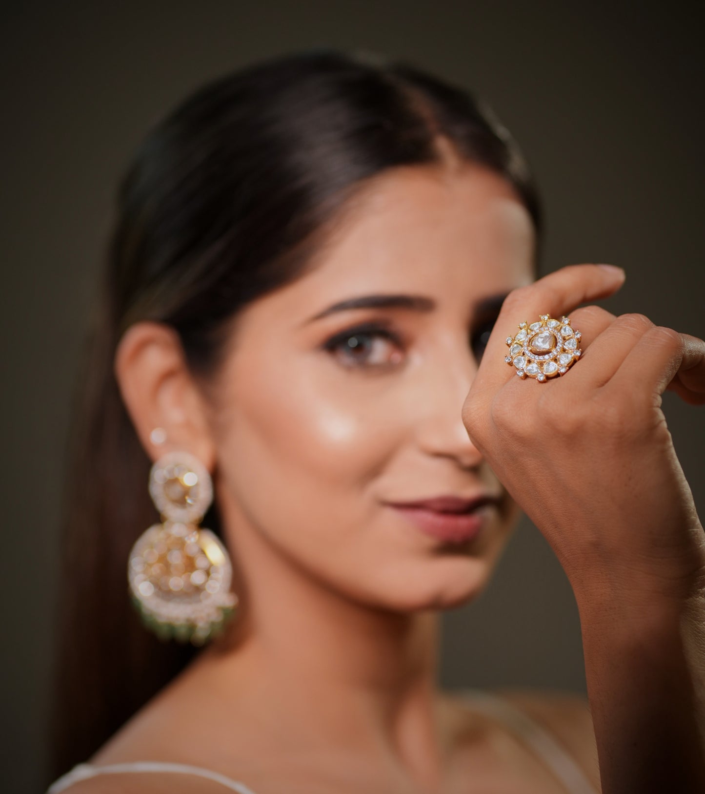 premium festive jewellery, royal bridal ring, women luxury accessories, designer ethnic jewellery, indian wedding jewellery, artisan crafted ring, moissanite gemstone ring, celebrity inspired jewellery, party wear ring, heirloom style jewellery, luxury bridal accessories, festive statement ring, indian heritage jewellery, bridal sparkle ring, premium handcrafted jewellery, ethnic fashion ring, gold plated silver jewellery, modern royal jewellery,