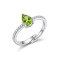 Natural Peridot Ring 925 Sterling Silver Women's Eternity Band Gift for Her