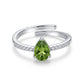 Natural Peridot Ring 925 Sterling Silver Women's Eternity Band Gift for Her