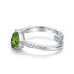 Natural Peridot Ring 925 Sterling Silver Women's Eternity Band Gift for Her