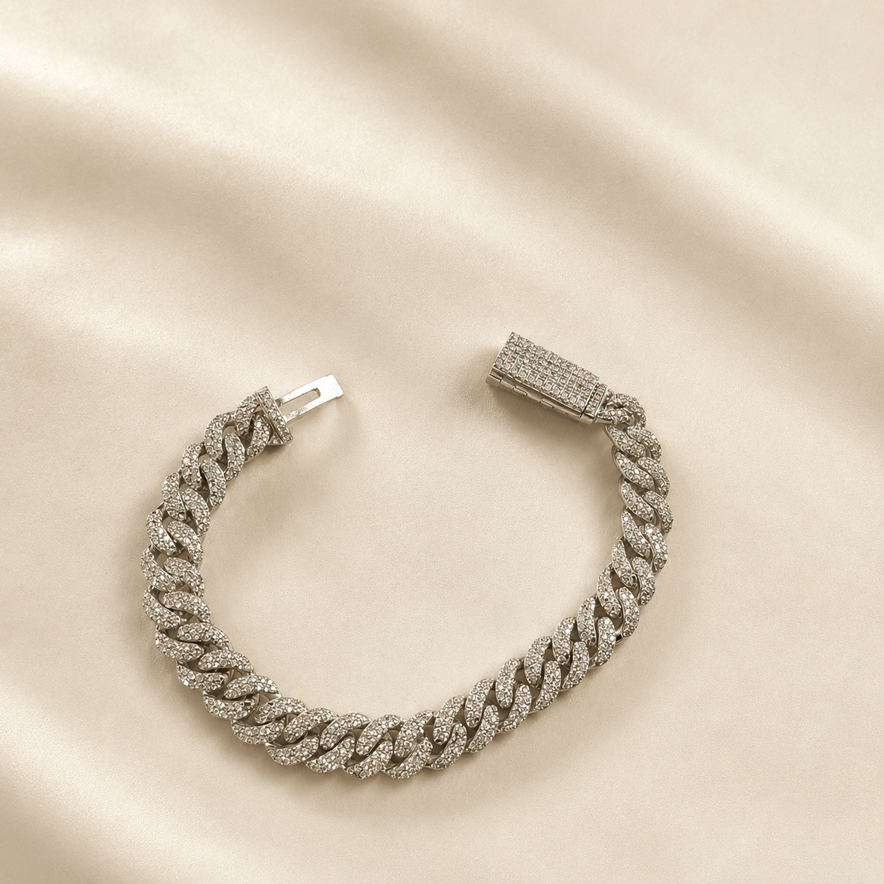 This sterling silver jewelry piece is handcrafted with premium craftsmanship and attention to detail. The hip hop silver bracelet adds shine, style, and confidence to your wrist. The silver chain jewelry trend is growing rapidly among stylish boys and men in India. This premium bracelet for men matches perfectly with black outfits, oversized streetwear fashion, sneakers, and luxury watches. The American diamond bracelet style gives a high-end luxury appearance without compromising comfort. This silver wrist