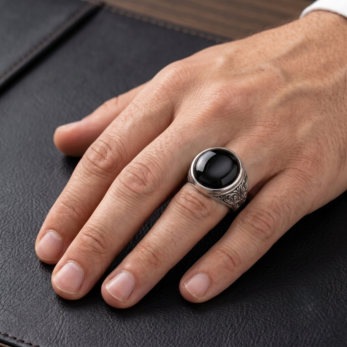 nspired silver finish, making it an ideal ring for men who want to stand out without saying a word. Inspired by hip hop fashion, biker culture, gothic aesthetics, and classic vintage jewelry, this ring delivers a bold appearance suitable for every occasion. Whether worn casually with jeans and a leather jacket or paired with a formal suit, this masculine ring adds sophistication and confidence to any outfit. Every piece is handcrafted by skilled artisans from Jaipur, India, a city known worldwide for its 