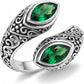 Women's Emerald Ring with Solid 925 Sterling Silver Handmade Jewelry Gift for Her