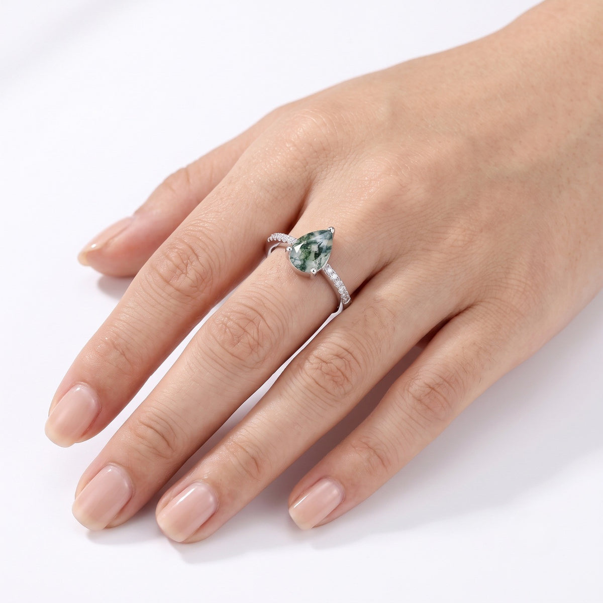 Natural Moss Agate Ring Solid 925 Sterling Silver Handmade Gemstone Jewelry Women's Moss Agate Ring Gift for Her Statement Jewelry Womens Adjustable Band (Copy)