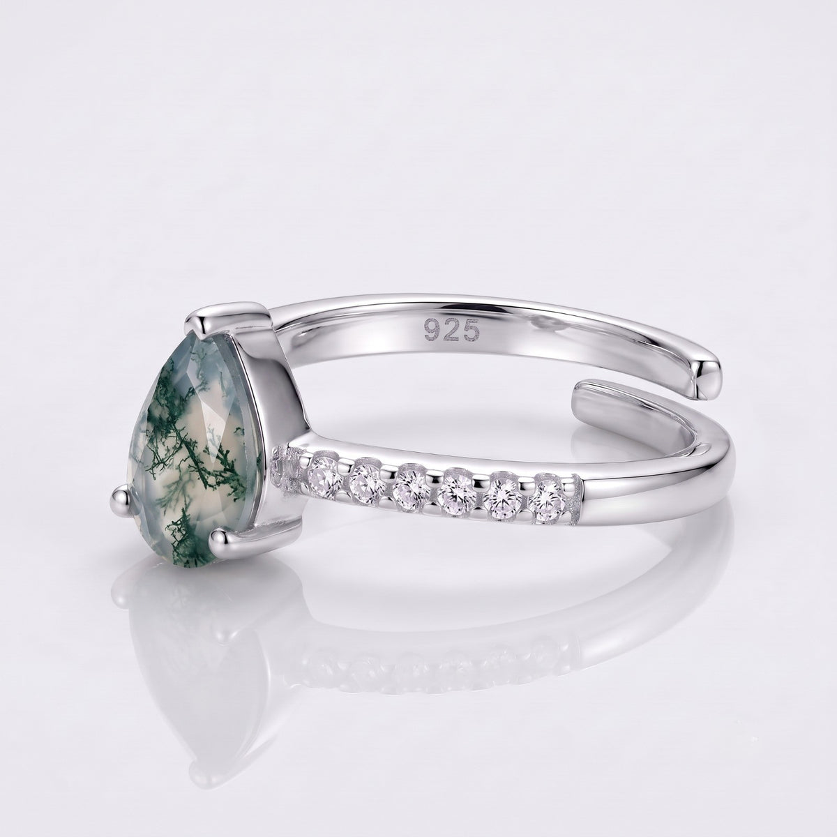 Natural Moss Agate Ring Solid 925 Sterling Silver Handmade Gemstone Jewelry Women's Moss Agate Ring Gift for Her Statement Jewelry Womens Adjustable Band (Copy)
