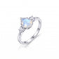 Natural Rainbow Moonstone Ring 925 Sterling Silver Women's Moonstone Ring