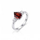 Silver Ring with Natural Garnet Gemstone 925 Sterling Silver
