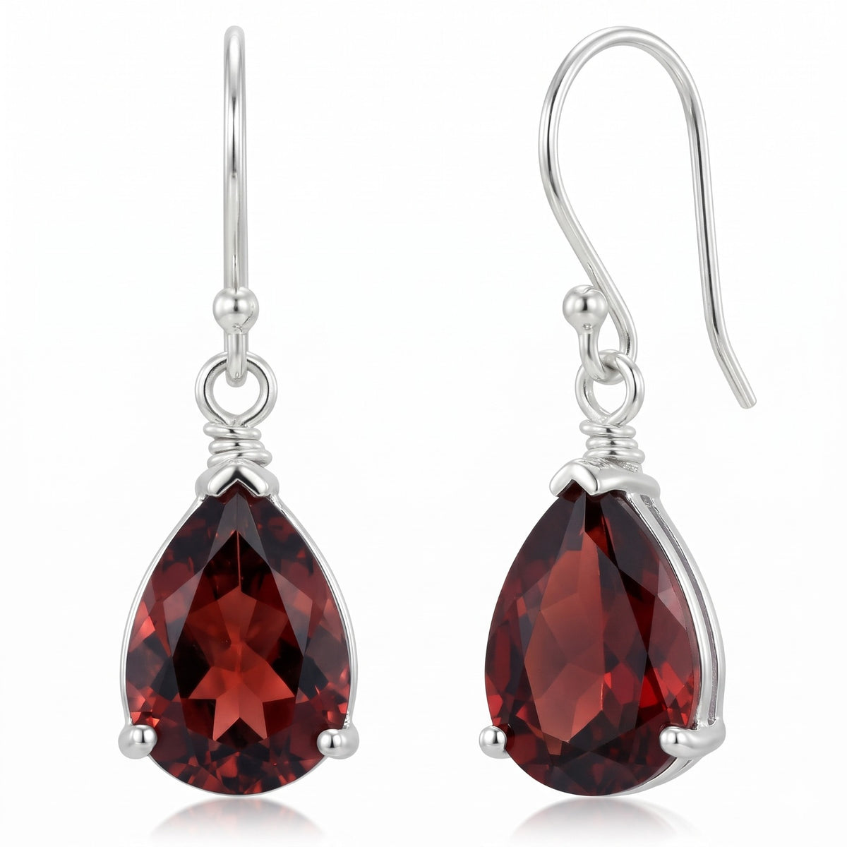 Natural Red Garnet Earrings 925 Sterling Silver Gemstone Jewelry Women's Garnet Earrings Birthstone Womens Jewelry Gift for Her