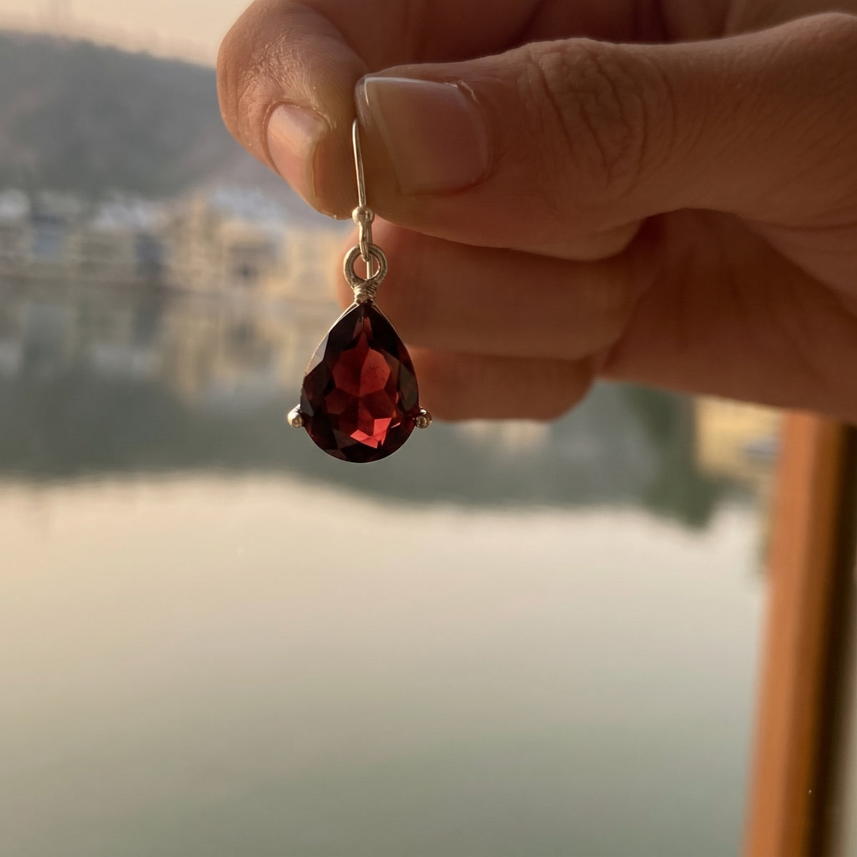 Natural Red Garnet Earrings 925 Sterling Silver Gemstone Jewelry Women's Garnet Earrings Birthstone Womens Jewelry Gift for Her