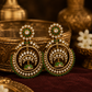 luxury Polki jewelry inspired by royal Maharani styles and heritage wedding aesthetics. Handmade luxury earrings featuring green emerald stones, sparkling Moissanite diamonds and traditional Indian craftsmanship. Perfect bridal accessories for destination weddings, engagement parties, festive celebrations and luxury ethnic styling.

Premium handmade silver earrings with 22K gold finish, artisan crafted bridal jewelry designed in Jaipur using traditional jewelry making techniques. Elegant Chandbali earrings 