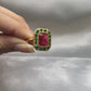 Whether you are buying this gold-plated silver ring for yourself or as a gift for a loved one, it holds not just emotional value but also financial worth. Over time, your investment in this sterling silver jewelry can appreciate, making it a meaningful addition to your collection.

The elegant design of this red and green kundan ring allows versatile styling. Pair it effortlessly with lehengas, bridal sarees, Anarkali suits, or even Indo-western outfits.