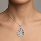 Embedded within the silver branches are seven authentic marquise-cut gemstones, each thoughtfully chosen to represent and align the body's major energy centers. From top to bottom, the pendant features Amethyst for spiritual awareness, Iolite for inner vision, Blue Topaz for clear communication, Peridot for heart-centered compassion, Citrine for radiant self-esteem, Carnelian for creative vitality, and Garnet for deep physical grounding. Together, these stones create a continuous flow of holistic energy 