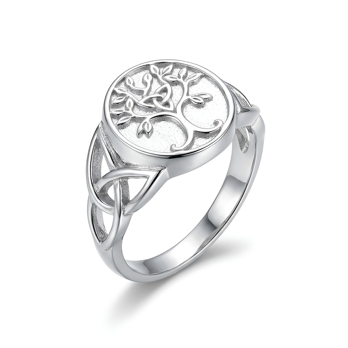 Solid 925 Sterling Silver Men's Tree of Life Ring Handmade Celtic Knot Band Mens Vintage Statement Jewelry Gift for Him