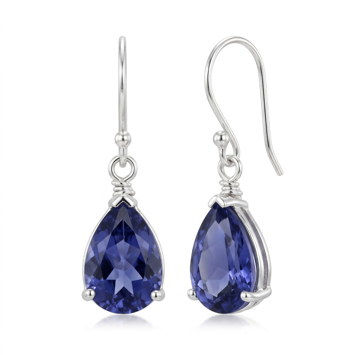 Natural Iolite Quartz Earrings 925 Sterling Silver Women's Iolite Quartz Earrings Handmade Gemstone Jewelry Drop & Dangle Earrings for Women Gift for Her Vintage Boho Jewelry
