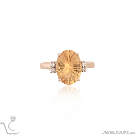 Yellow stone womens silver ring Jwelcart.com