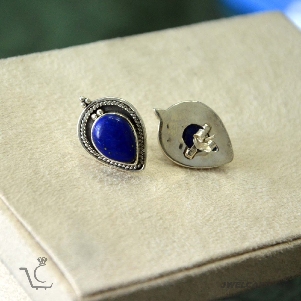 lapis silver studs  jwelcart.com