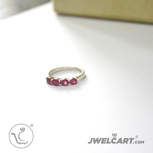 pink ruby silver ring jwelcart.com