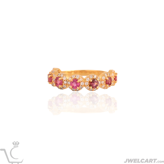 Pink Cubic Zirconia womens silver ring  jwelcart.com